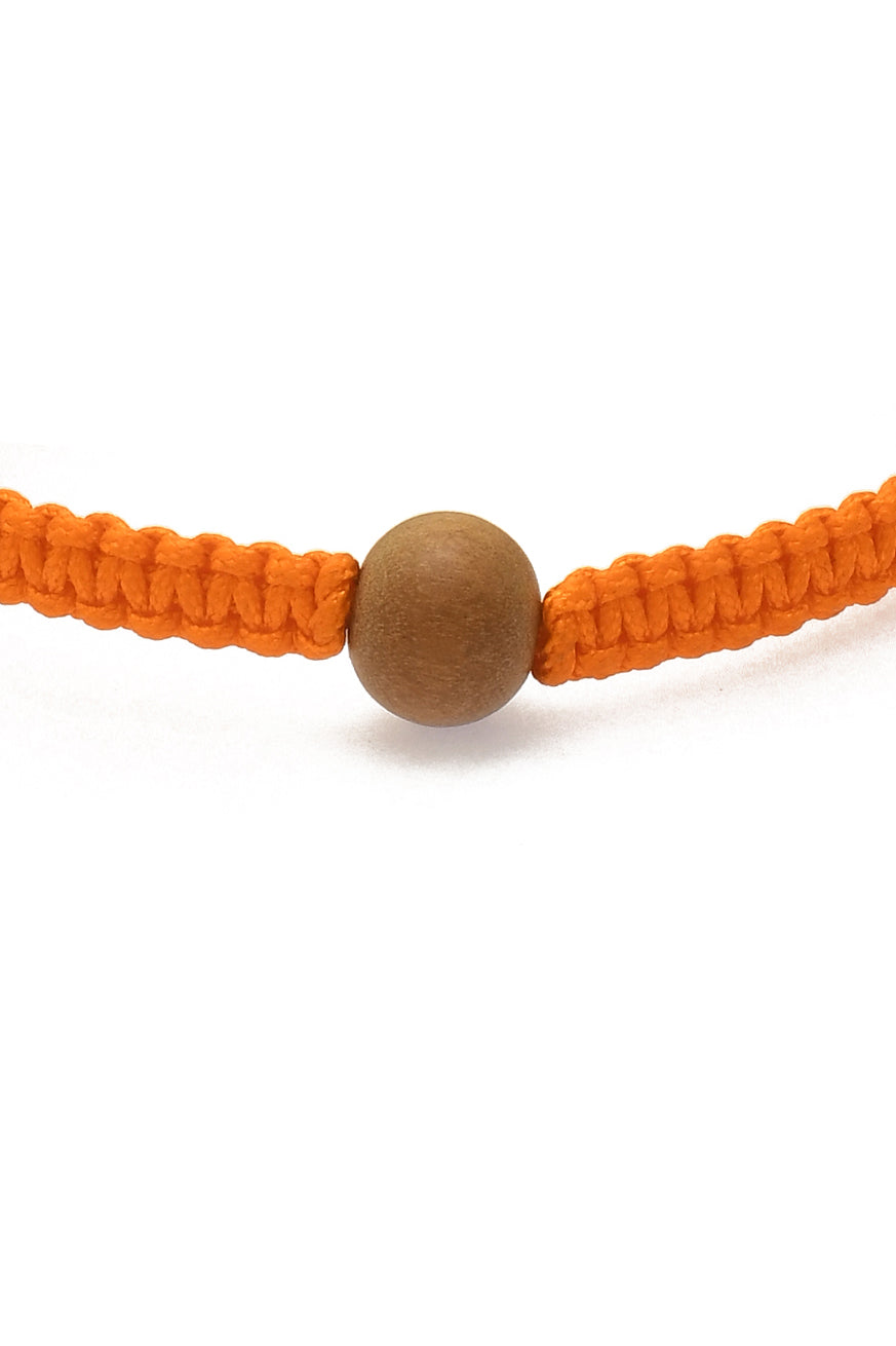 Orange Wooden Bead Bracelet