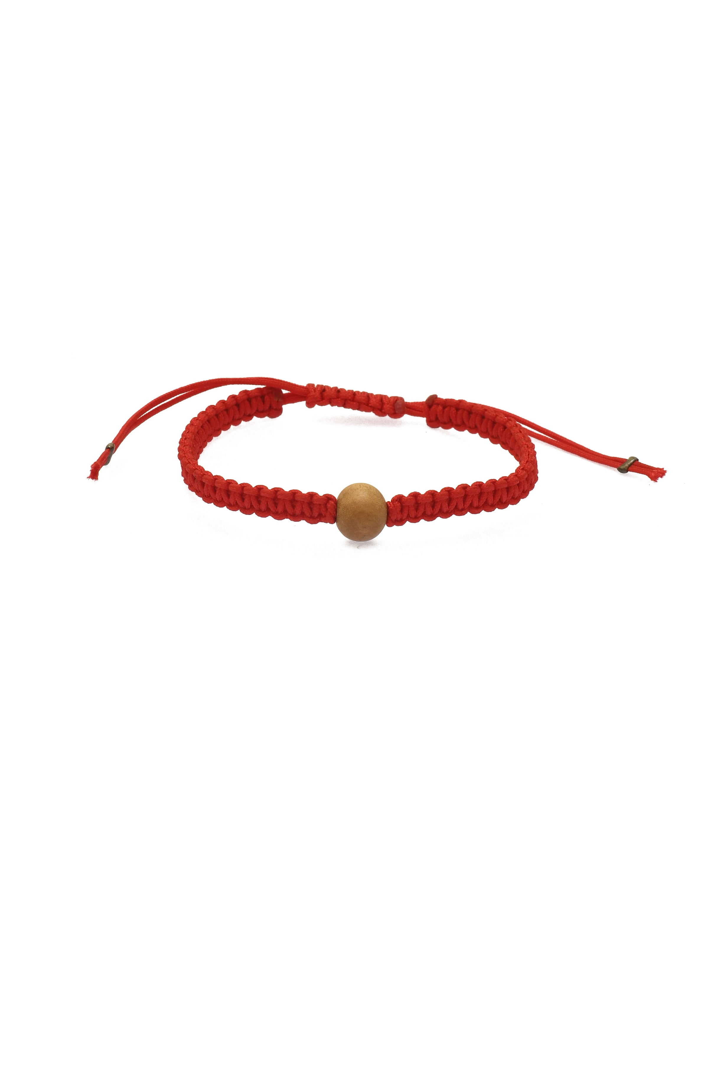 Cranberry Wooden Bead Bracelet