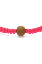Neon Pink Wooden Bead Bracelet